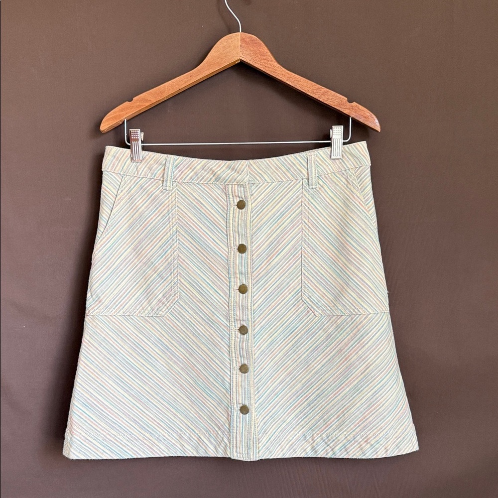 Pilcro and the Letterpress Multicolor Chino Striped Skirt